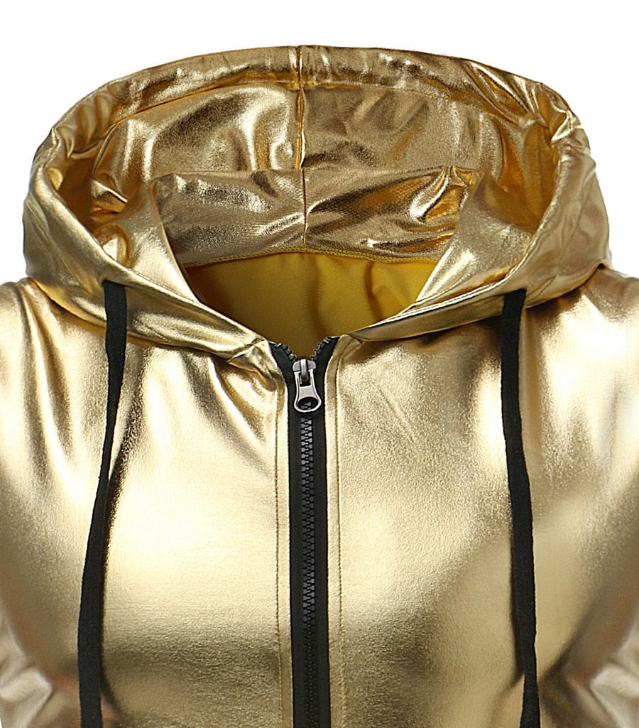 Shiny Gold Coated Metallic Tank Top Men Brand New Hip Hop Sleeve