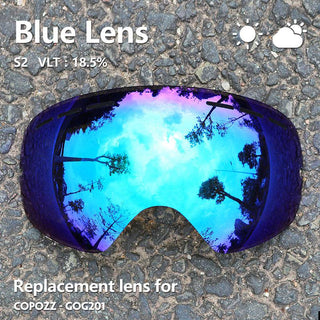 Compra lense-blue COPOZZ 201 Ski Goggles Lens Anti-fog UV400 Big Spherical Ski Glasses