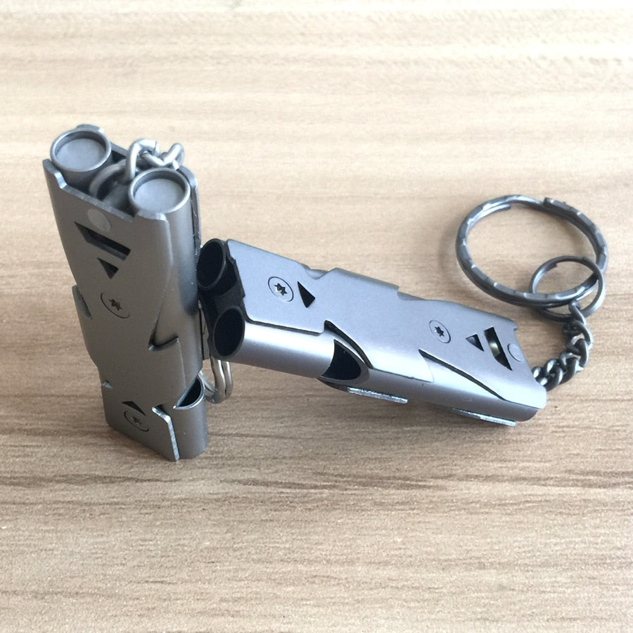Emergency Survival Whistle Keychain for Hiking Camping Outdoor Sports Tools EDC gear Double Channel Whistle - 0
