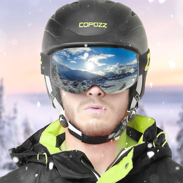 COPOZZ Magnetic Ski Goggles with 2s Quick-Change Lens and Case Set UV4