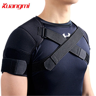 Kuangmi 7K-foam Adjustable Double cross Shoulder Brace for Shoulder Support & Back Pain Relief 