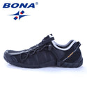 BONA Lace Up Breathable Rubber Sole Running Shoes for Men