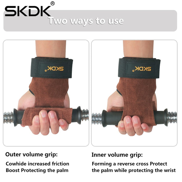 SKDK Anti Slip Weight Lifting Grip with wrist strap for barbell grip