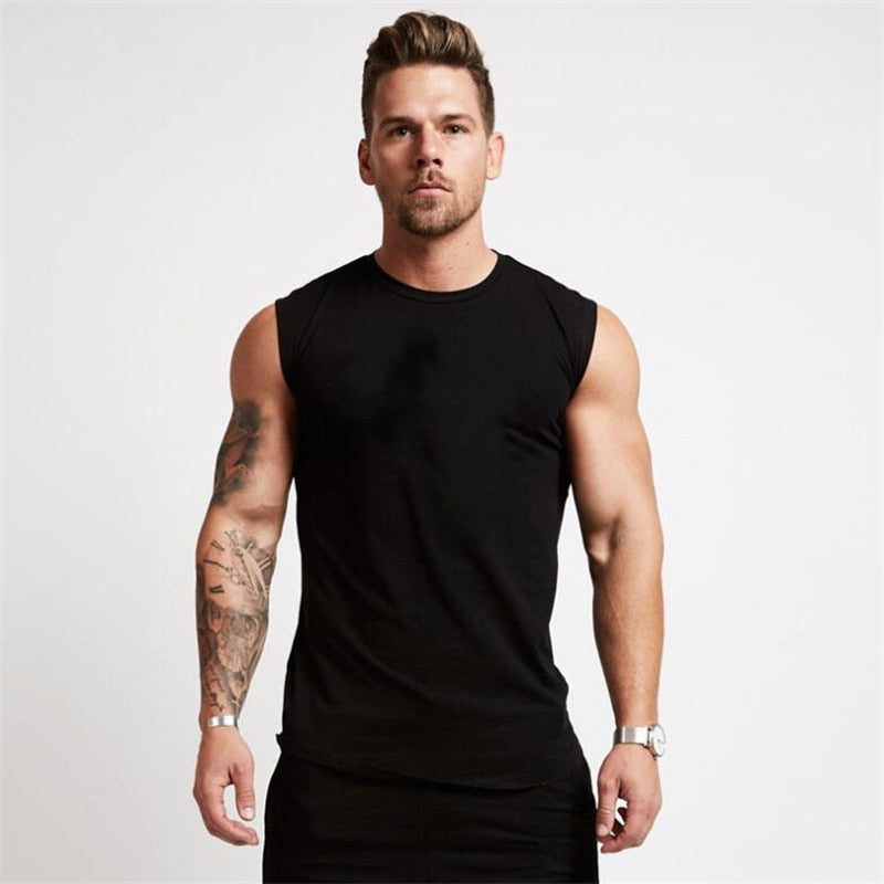 Muscleguy Workout Sleeveless Shirt TankTop for Men in solid colours, Gym Shark, JD sports 