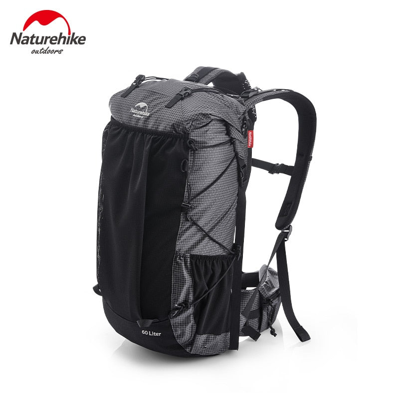 Naturehike 60L+5L Camping Backpack 1.16kg High Capacity 15kg Load Camping Backpack Tear-Risistant Hiking Backpack Waterproof