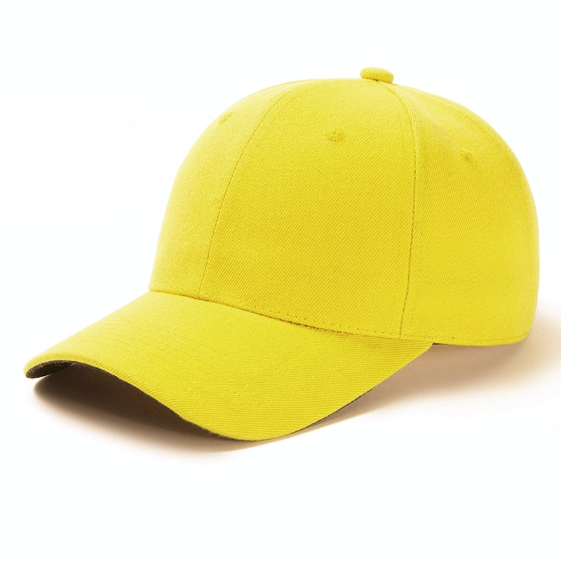 Buy yellow-1 Plain and Mesh  Adjustable Snapback Baseball Cap
