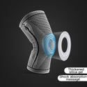 Silicone compression Full Knee Brace with Patella padded support