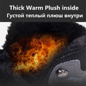 Brand Winter Men's Boots Plush Warm Men's Snow Boots Waterproof Men's Ankle Boots Breathable Handmade Outdoor Men Hiking Boots