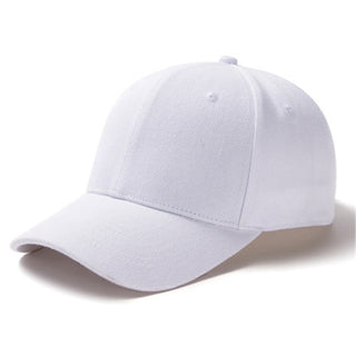 Buy white-1 Plain and Mesh  Adjustable Snapback Baseball Cap