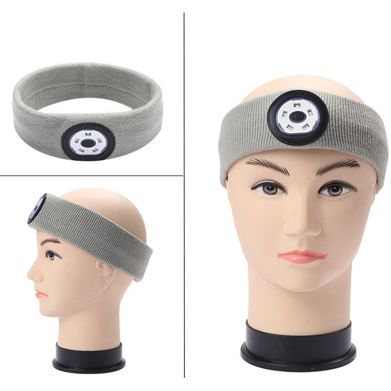 Wireless Bluetooth Sleep Headband Hat Soft Warm Sport audio + Light