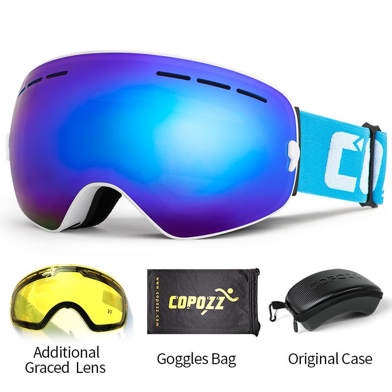 COPOZZ Professional Ski Goggles with Double Layers Anti-fog UV400