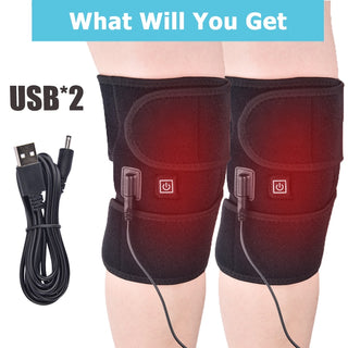 Heating Knee Massage Pad Brace Support Thermal Heat Therapy Hot Wrap 