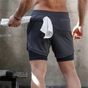 Gym & Running 2 Layer Shorts 2 IN 1 Fitness and workout Shorts for Men