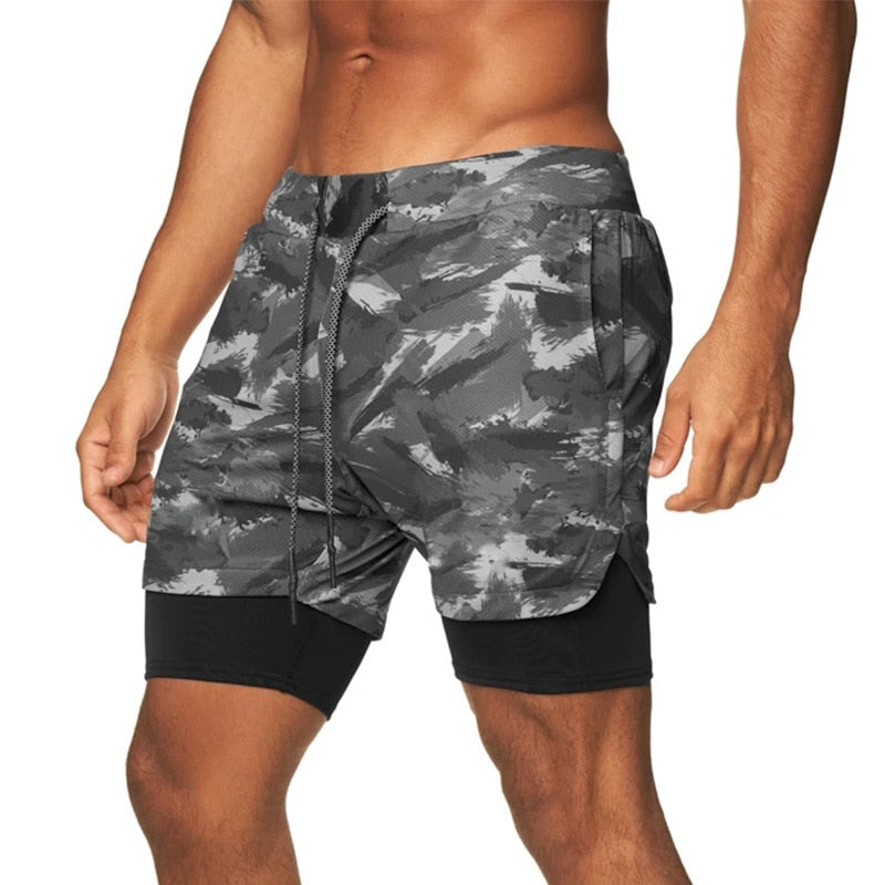 Gym & Running 2 Layer Shorts 2 IN 1 Fitness and workout Shorts for Men-21