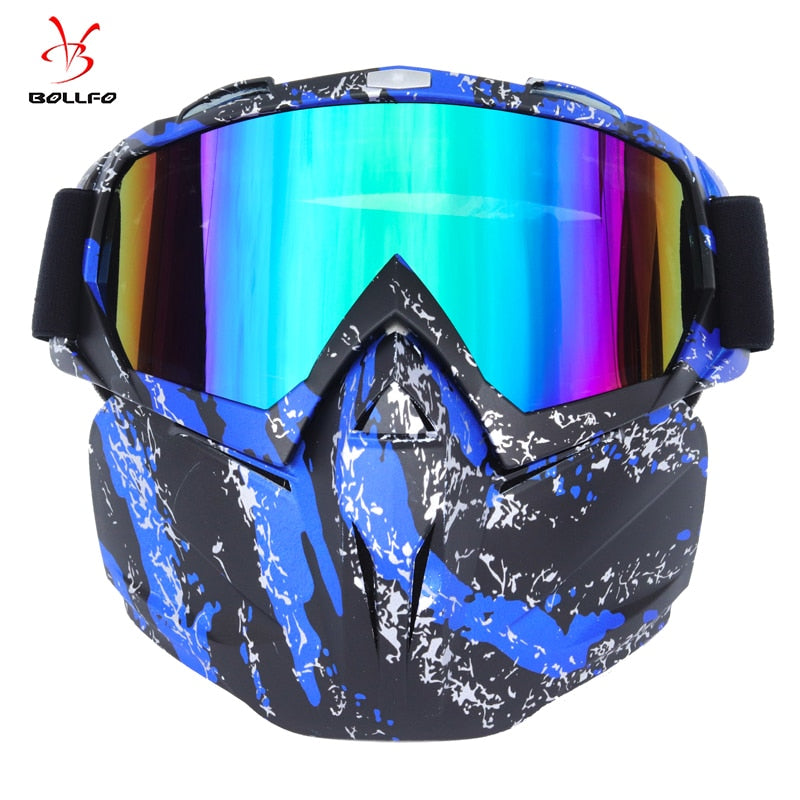 BOLLFO Ski Snowboard Glasses Goggles with Face cover