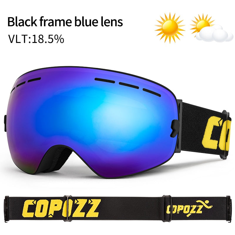 Buy blue-goggles2-only COPOZZ Professional Ski Goggles with Double Layers Anti-fog UV400