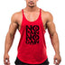 "Y" Back Gym Cotton Tank-Top for Men with printed gym graphics 