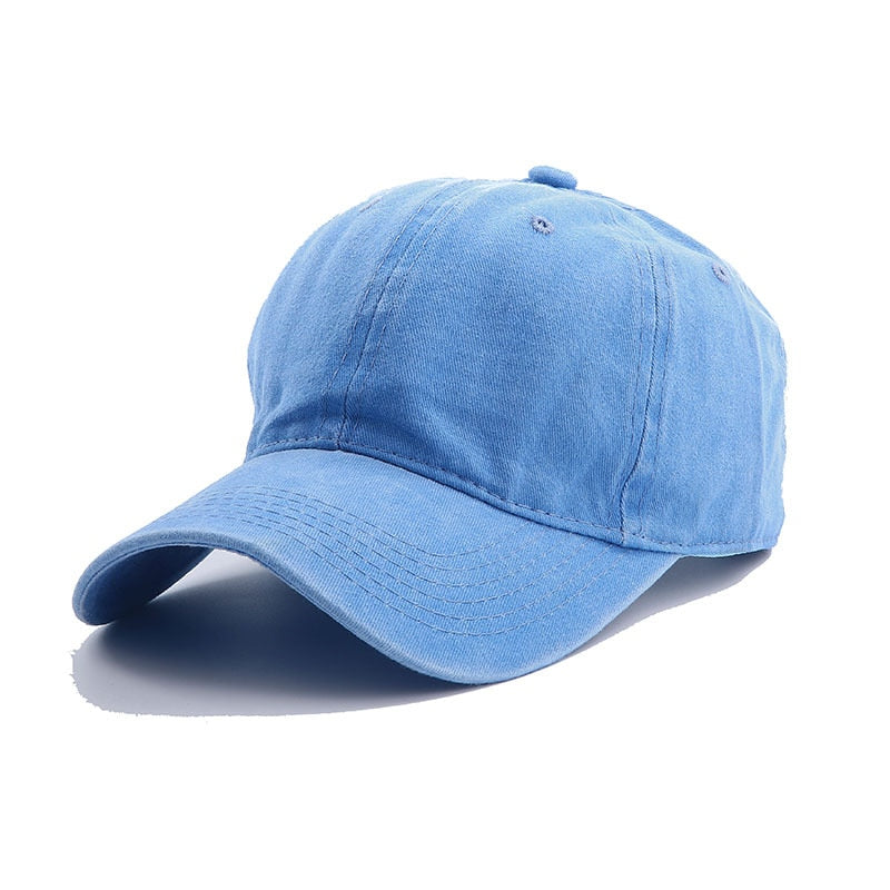 Acheter light-blue-cap Solid Vintage Visor Cotton baseball Cap