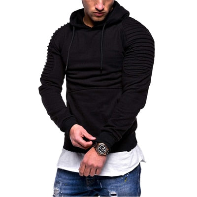 Acheter black DIMUSI Slim Camouflage Windbreaker Hooded Sweatshirt for Men