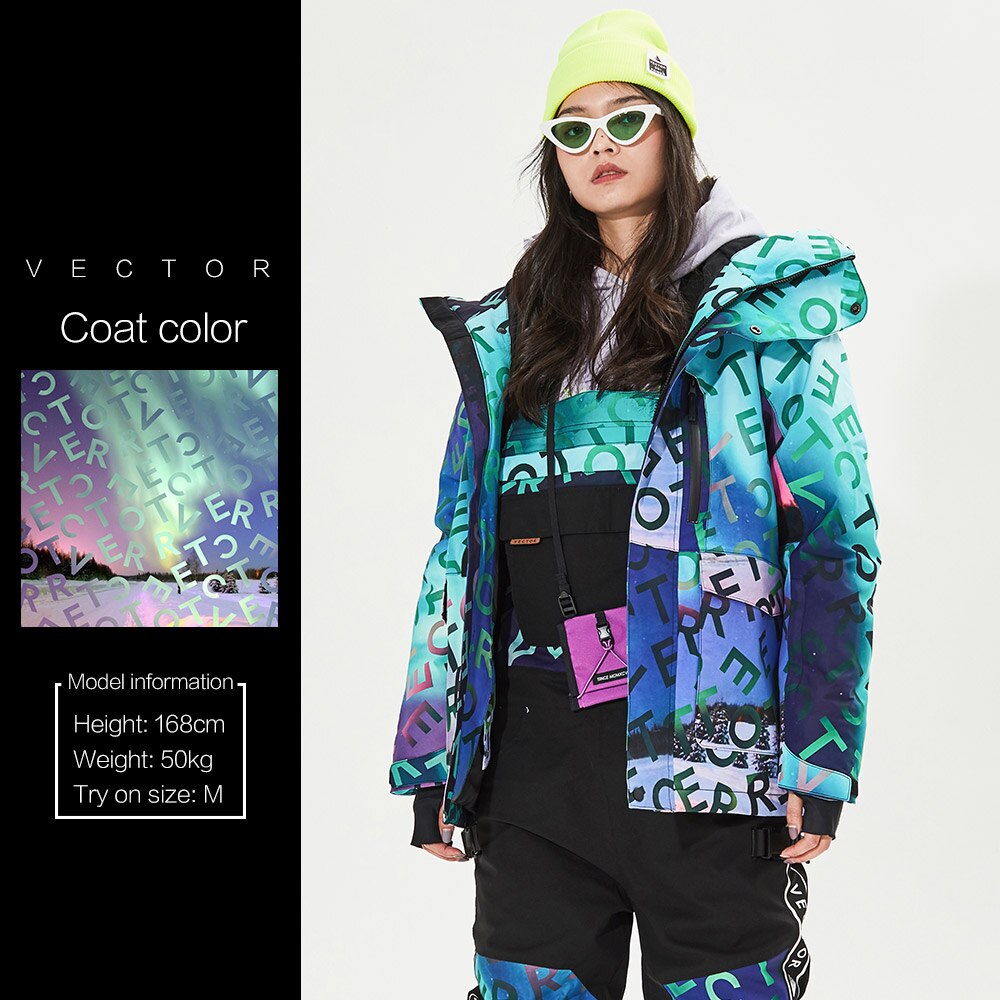 VECTOR  Ski Jacket or Pants set Warm Windproof Waterproof  Snowboard Ski Coat Trousers alphabet graphics jacket
