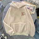 Thick Fashion Letter Embroidery Harajuku Hoodie for Women