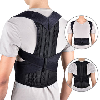 Back Posture Corrector brace with steel rod and Shoulder and Lumbar Straps