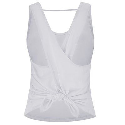Women Sleeveless cross back Gym & Yoga tops in solid colours