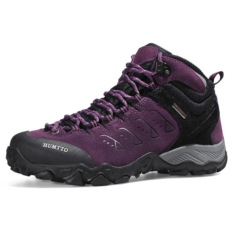 Buy purple-women HUMTTO Waterproof Hiking Shoes Men&amp;#39;s Outdoor Sneakers for Men 2021 Leather Women Winter Woman Climbing Trekking Sport Man Boots