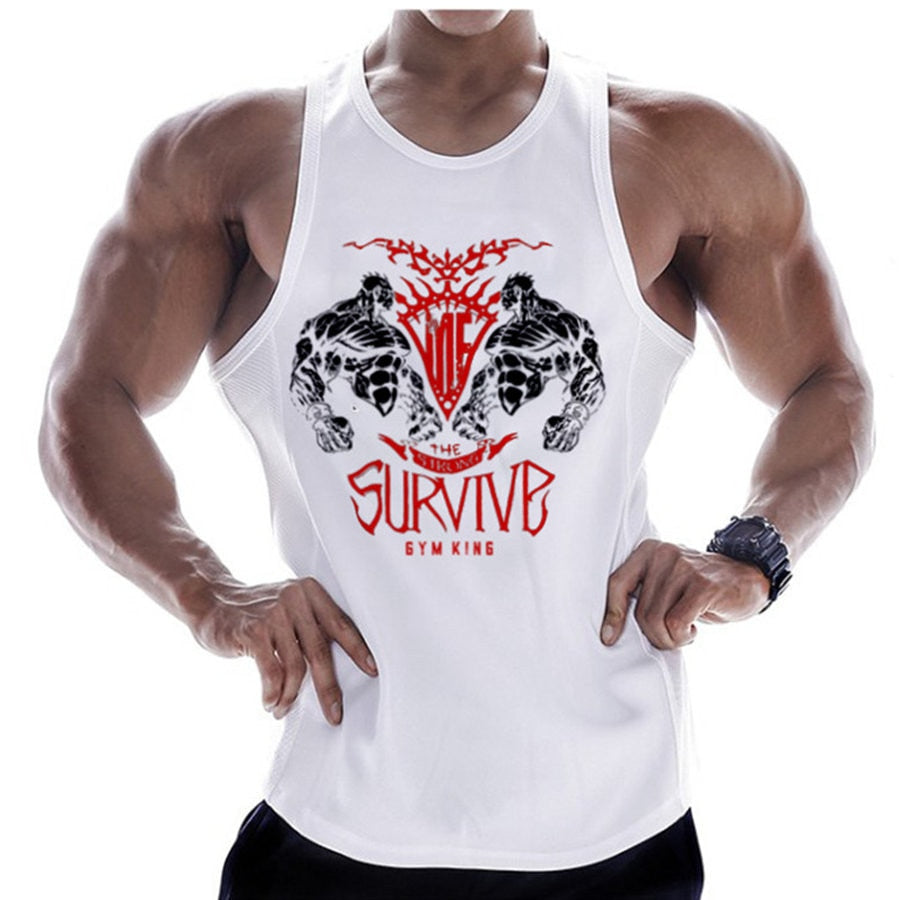 Buy c4 Gym-inspired Printed Bodybuilding and fitness cotton Tank Top for Men