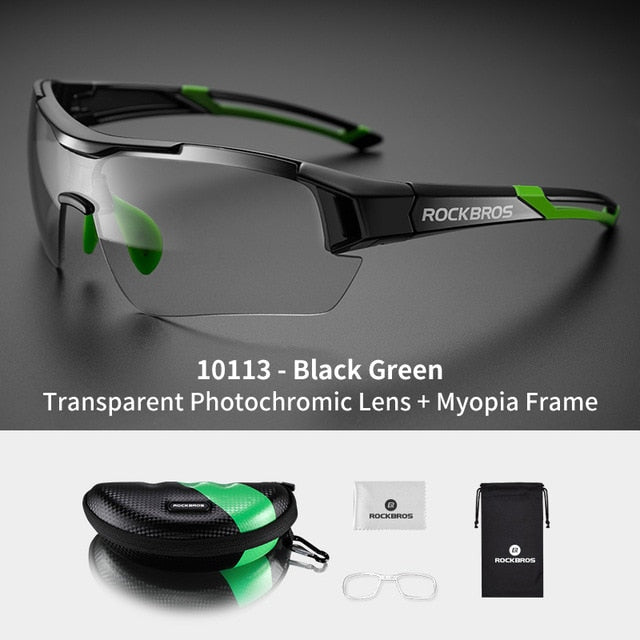 ROCKBROS Photochromic Cycling Eyewear Lightweight Bike Sunglasses Myopia Frame