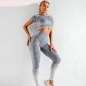 2pc Yoga Sets composed of Short Sleeve - high tummy top and High Waist Sport Leggings, JD Sports, Sports Direct, Decathlon 