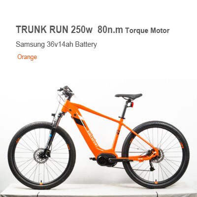 Compra orange 27.5-inch Electric Mountain Bike Li-ion battery emtb 250W mid motor torque sensor electric assist off-road bicycle