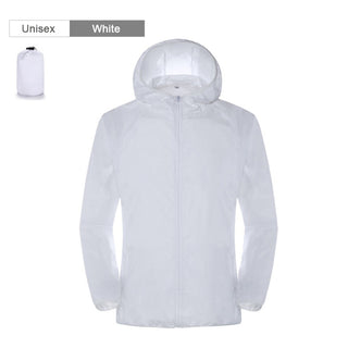 Buy unisex-white Hiking Jacket Waterproof Quick Dry Camping Sun-Protective Anti UV Windbreaker