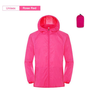 Buy unisex-rose-red Camping, Hiking or jogging Waterproof Jacket for Men &amp; Women With Pocket
