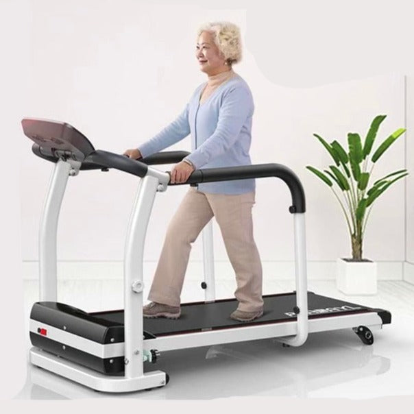 Foldable Walking Machine Treadmill for home With Support Rails 