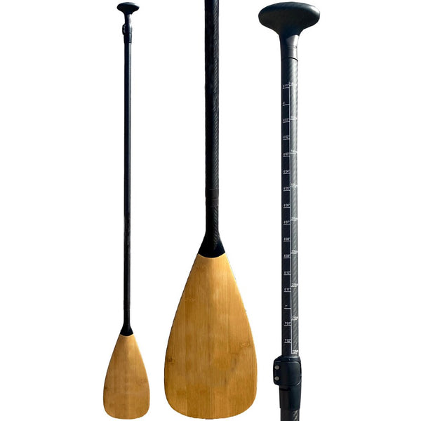 178-215cm 3-Pieces Adjustable Bamboo & Carbon Lightweight Paddle 