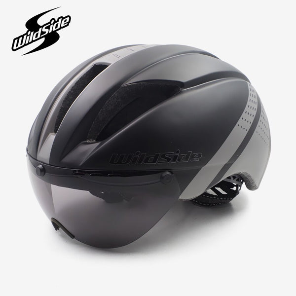 Aero tt time trial racing cycling helmet for men and women with goggle