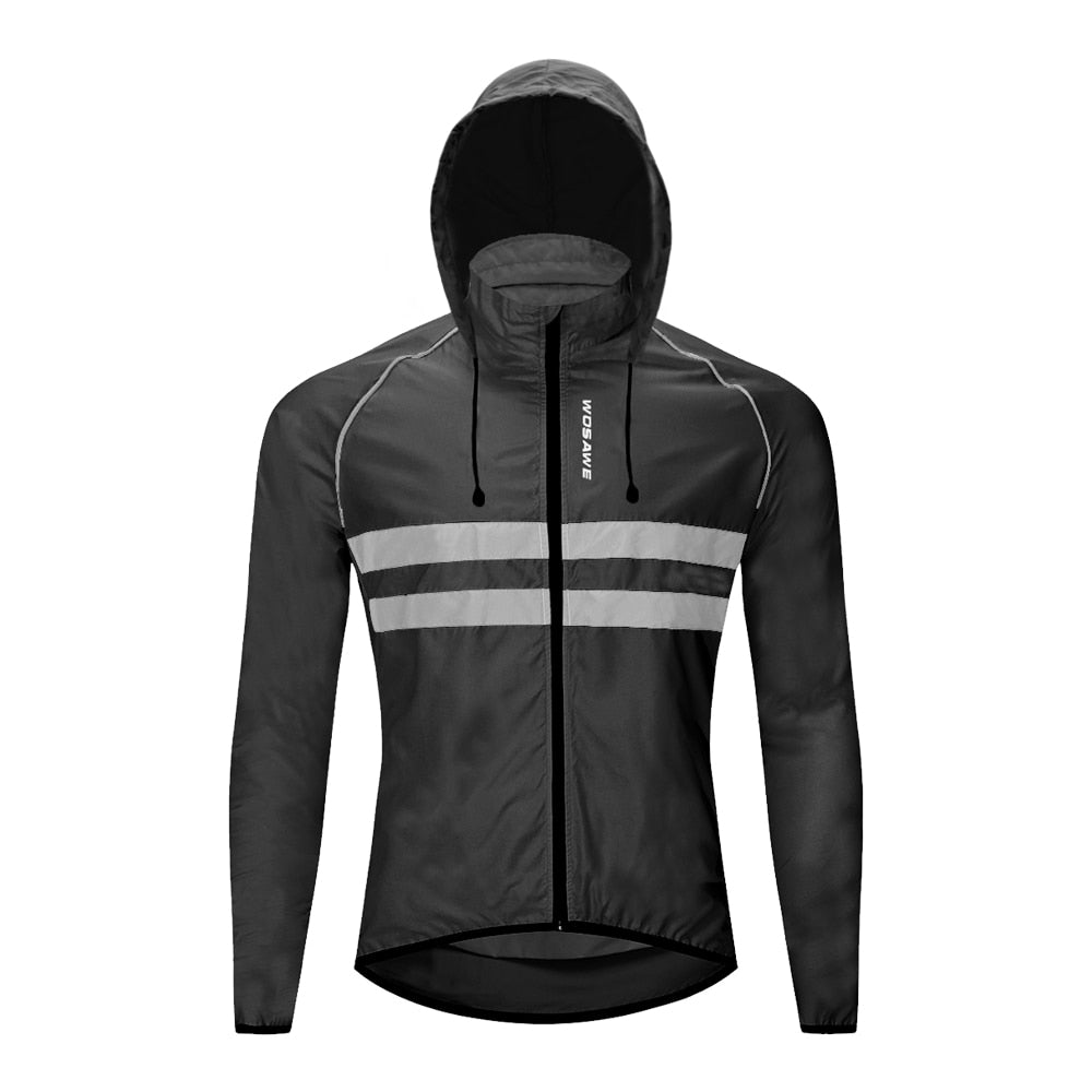 Buy bl225-black WOSAWE Windproof &amp; Waterproof Cycling Hooded Jackets