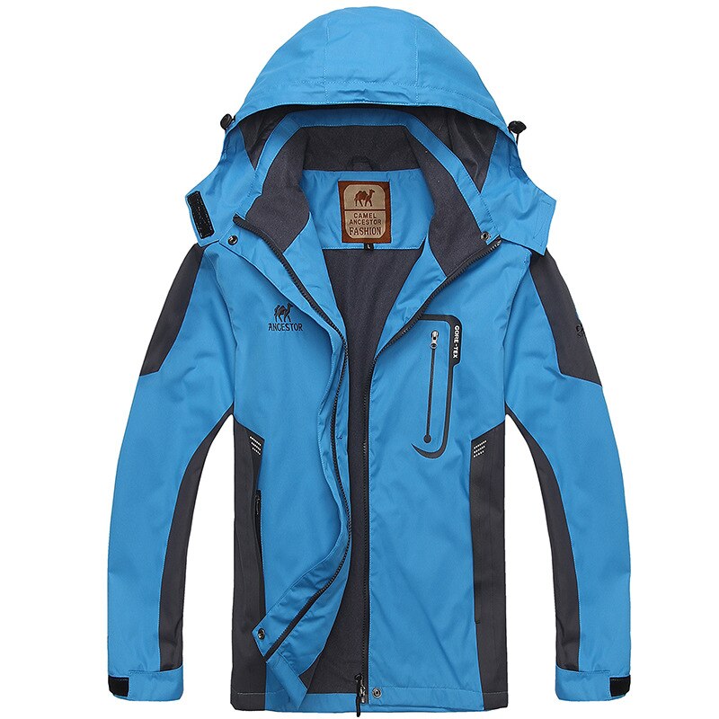 Buy women-blue Ladies Outdoor Jackets Thin Large Size Waterproof Mountaineering Clothes Outdoor Riding Windbreaker