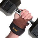 1Pair Leather Anti-Skid Weightlifting Grip GlovesSPECIFICATIONSWrist Feature: Metal Fastener,Wrist Bands,Hook and loop,it can be adjusted freely.Weight: About 130g Per PairType: Weight Lifting Grips GlovesType: Wei0formyworkout.com