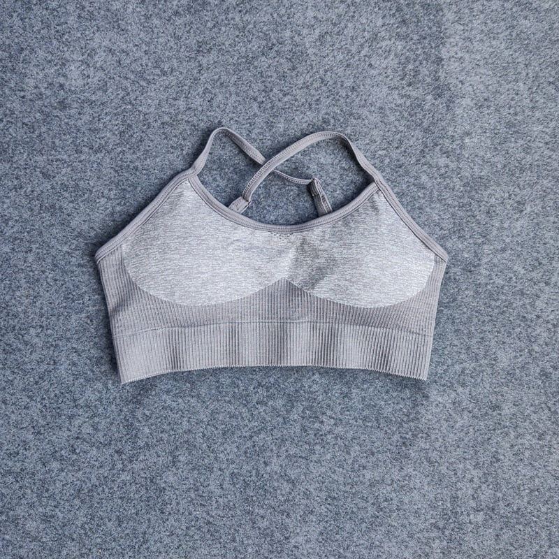 Acheter gray-bra 2pc Bra and High Waist Seamless Leggings Sport Yoga Set