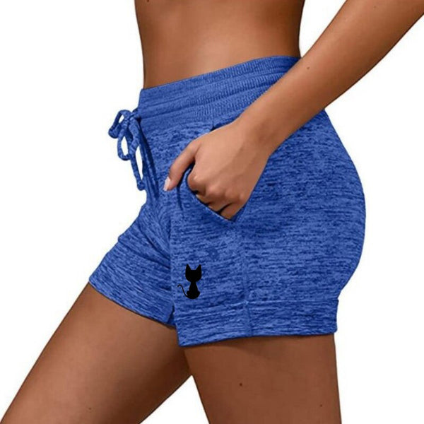 Back View Cat Printed Elastic Casual Sports shorts for WomenSummer Women's Shorts Back View Cat Printed Elastic Casual Sports Quick Drying Fitness Breathable Female Sweatpants are designed with a quick drying fabric, making t0formyworkout.com