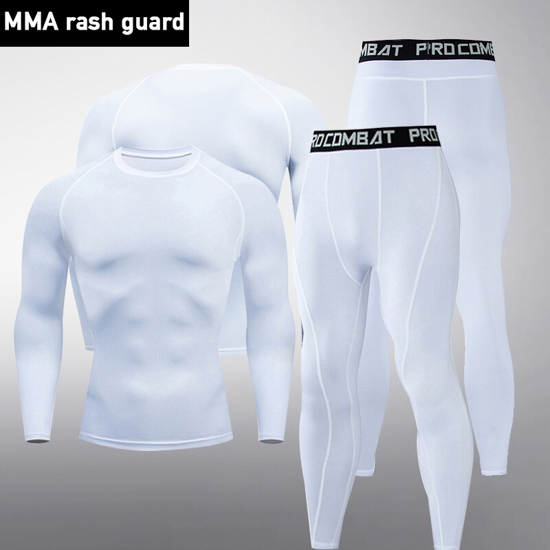 Acheter white 2pc Set Jogging and Gym underlayer suit for Men. Long Sleeve top &amp; leggings