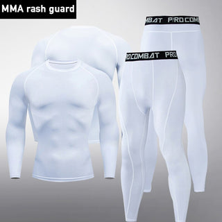 Buy white 2pc Set Jogging and Gym underlayer suit for Men. Long Sleeve top &amp; leggings