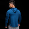 Tight Fit Hooded Long Sleeve Gym Training Sweatshirts 