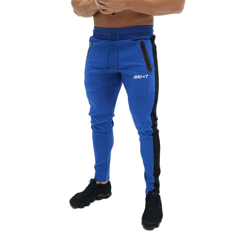 Acheter blue-1h Skinny Fit cotton Gym and Fitness Joggers for Men