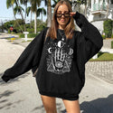 Vintage Palms and Eyes Print drop shoulder over size Sweatshirts for Women