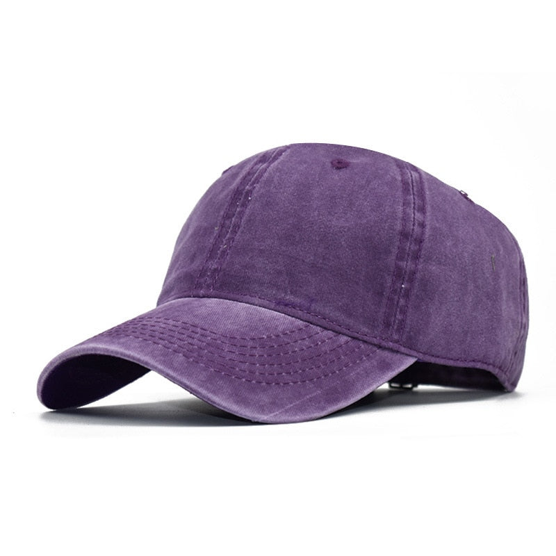 Acheter purple-cap Solid Vintage Visor Cotton baseball Cap