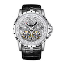 OBLVLO Transparent Hollow Skeleton Automatic Sports Watch 