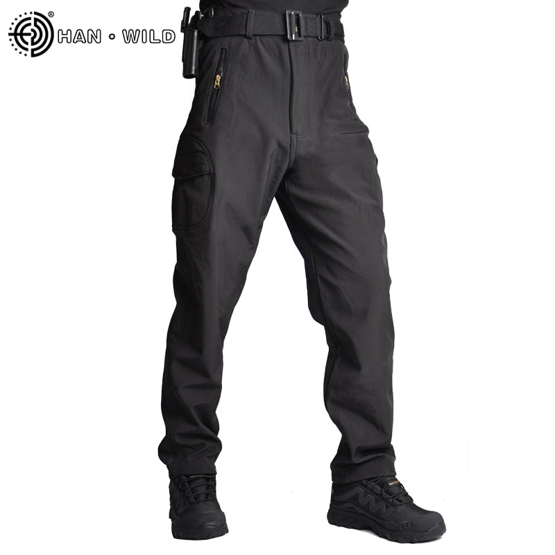 Compra black Fleece Tactical Cargo Pants for Men
